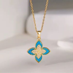 Alhambra Green Clover Crystal Necklace